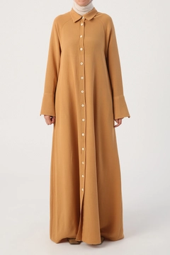 عارض ملابس بالجملة يرتدي 28345 - Abaya - Mustard، تركي بالجملة عباية من Allday