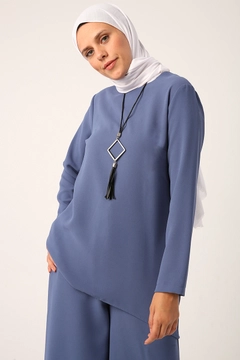Ein Bekleidungsmodell aus dem Großhandel trägt 28314 - Suit - Dark Blue, türkischer Großhandel Anzug von Allday