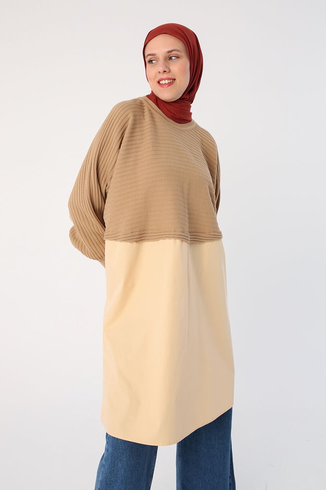 Allday Tunic Beige Wholesale Clothing Modest
