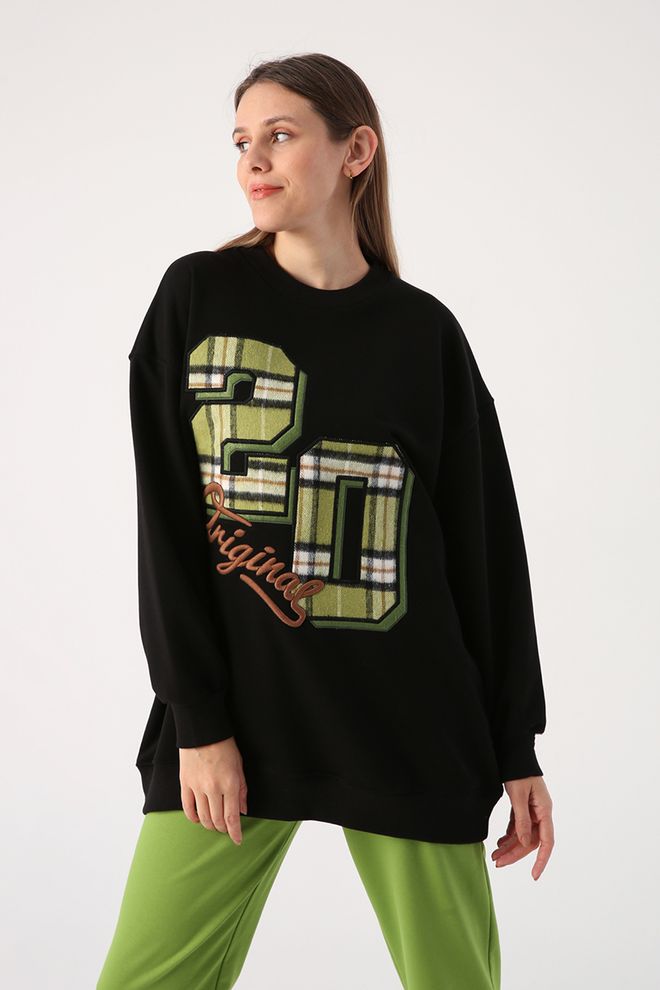 Allday Sweat Tunic Black Wholesale Clothing Cotton