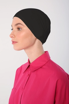 A wholesale clothing model wears 38909 - Bonnet - Black, Turkish wholesale Bonnet of Allday