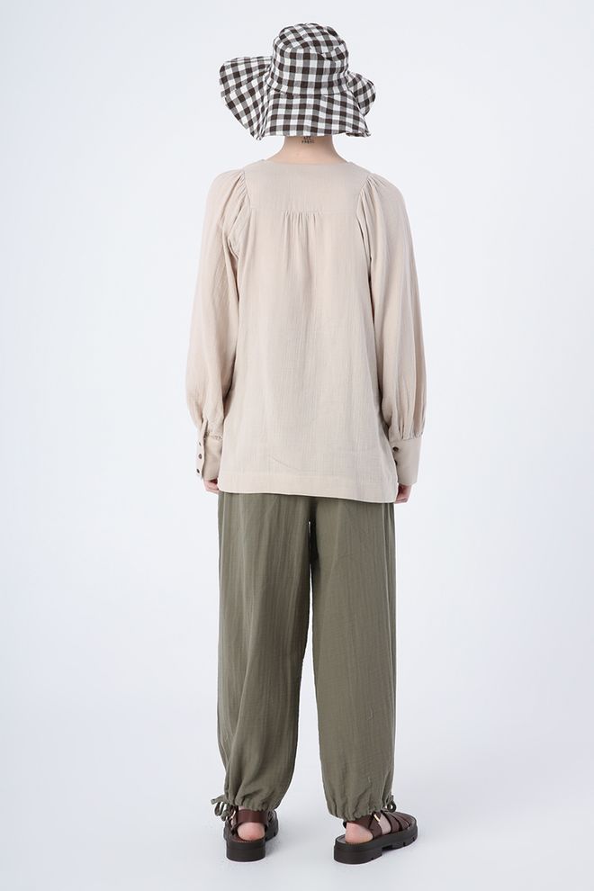 Allday Blouse Stone Color Wholesale Clothing Spring