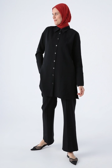 A wholesale clothing model wears  Suit - Black
, Turkish wholesale Suit of Allday