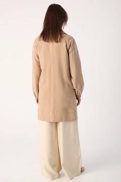 Un model de îmbrăcăminte angro poartă ALL10158 - Coat - Coffee With Milk, turcesc angro Palton de Allday
