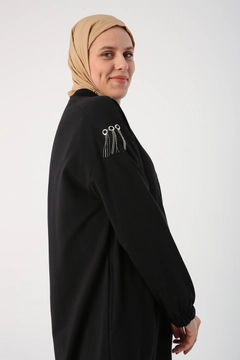 A wholesale clothing model wears ALL10216 - Abaya - Black, Turkish wholesale Abaya of Allday