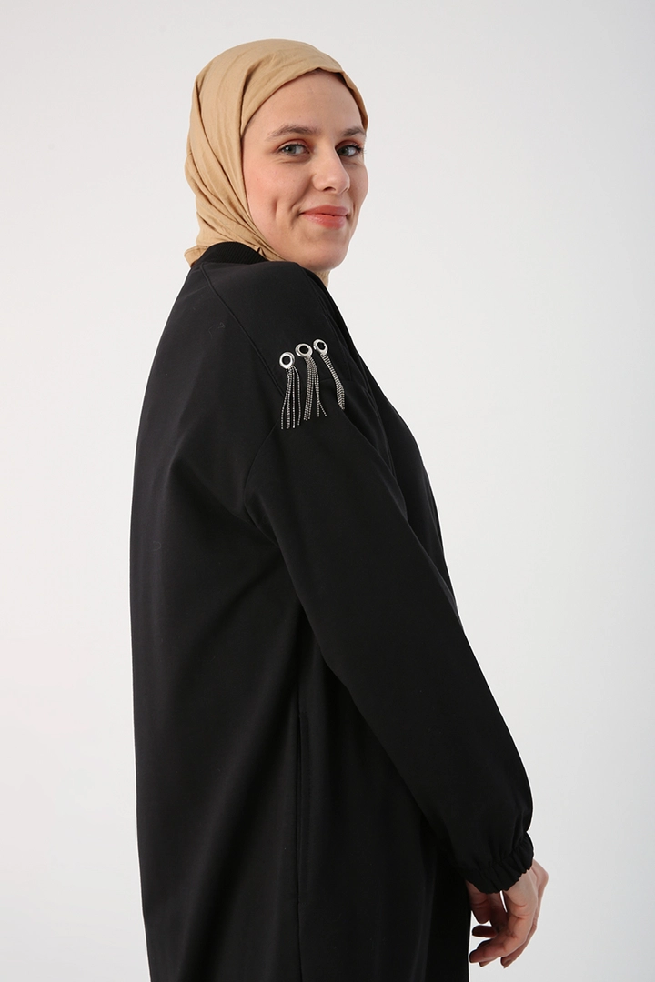 Модел на дрехи на едро носи ALL10216 - Abaya - Black, турски едро Абая на Allday