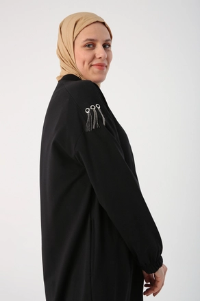 A model wears ALL10216 - Abaya - Black, wholesale undefined of Allday to display at Lonca