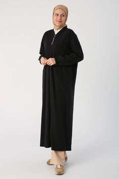 Veleprodajni model oblačil nosi ALL10216 - Abaya - Black, turška veleprodaja Abaja od Allday