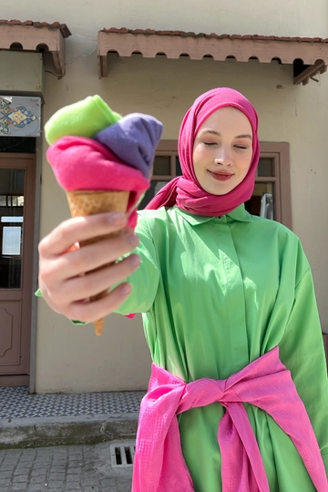 Модел на дрехи на едро носи  Комплект От 3 Чорапа - Фуксия  Зелено И Люляк
, турски едро Чорапи на Allday