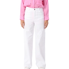 A wholesale clothing model wears all11621-piece-dye-comfortable-fit-lycra-trousers-white, Turkish wholesale Pants of Allday
