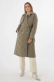 Ένα μοντέλο χονδρικής πώλησης ρούχων φοράει all11772-snap-fasten-belted-quilted-coat-mink, τούρκικο  χονδρικής πώλησης από 