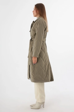 Модел на дрехи на едро носи all11772-snap-fasten-belted-quilted-coat-mink, турски едро Палто на Allday