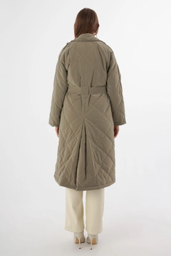 Модель оптовой продажи одежды носит all11772-snap-fasten-belted-quilted-coat-mink, турецкий оптовый товар Пальто от Allday.