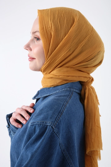 A wholesale clothing model wears  Bamboo Knee Shawl - Mustard
, Turkish wholesale Shawl of Allday