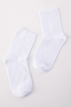 عارض ملابس بالجملة يرتدي all12307-set-of-3-socks-pink-&-white، تركي بالجملة جورب من Allday