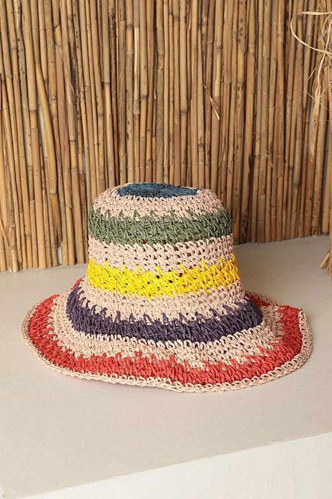 Axesoire Kolorowy Pleciony Kapelusz Słomkowy Różowy Hurtowa sprzedaż odzieży 0