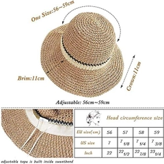 A wholesale clothing model wears axs11569-hand-knitted-striped-camel-straw-hat-beige, Turkish wholesale Hat of Axesoire