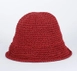 A wholesale clothing model wears axs11581-hand-knitted-straw-hat-red, Turkish wholesale  of 