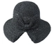 A wholesale clothing model wears axs11585-hand-knitted-bow-straw-hat-black, Turkish wholesale  of 