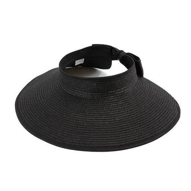 Axesoire Sombrero De Visera De Paja Con Parte Superior Abierta Y Lazo Negro Ropa al por mayor 0