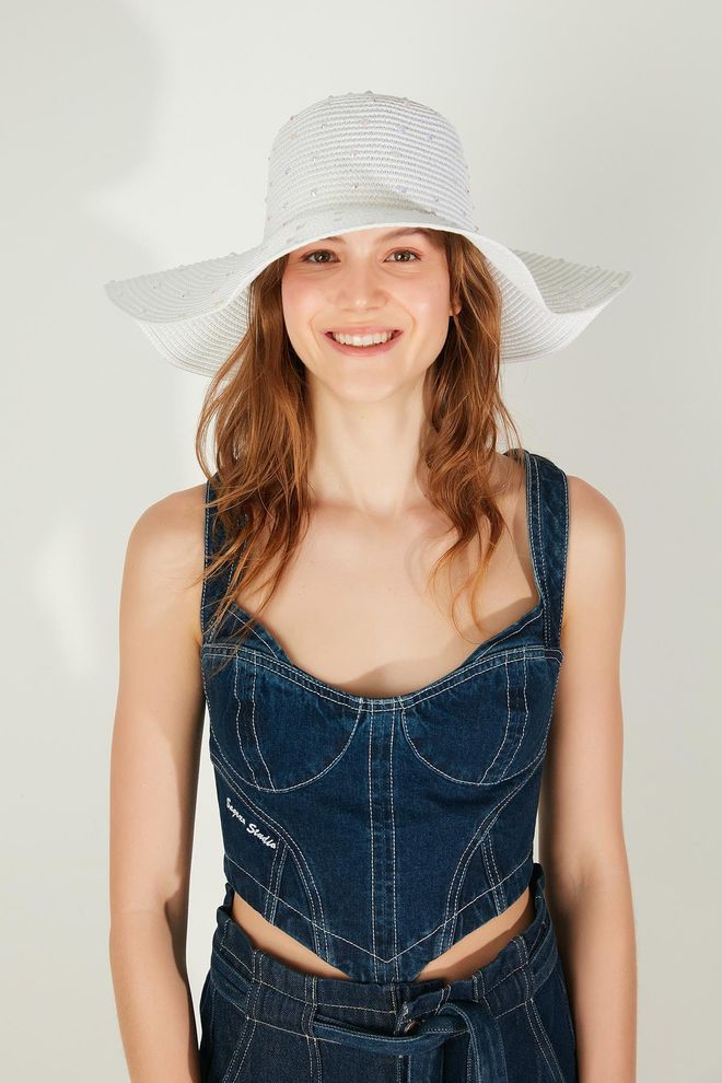 Axesoire Breiter Strohhut Von Full Stone – Weiß Großhandelskleidung 0