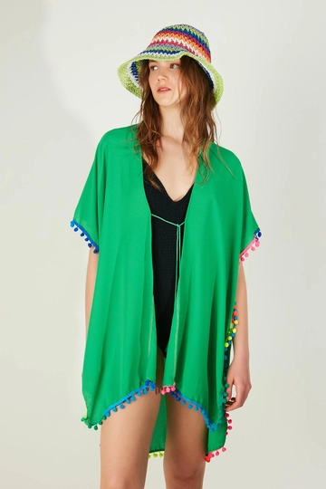 Veleprodajni model oblačil nosi  Pareo Benetton S Pisanim Detajlom Resice - Zelen
, turška veleprodaja  od Axesoire