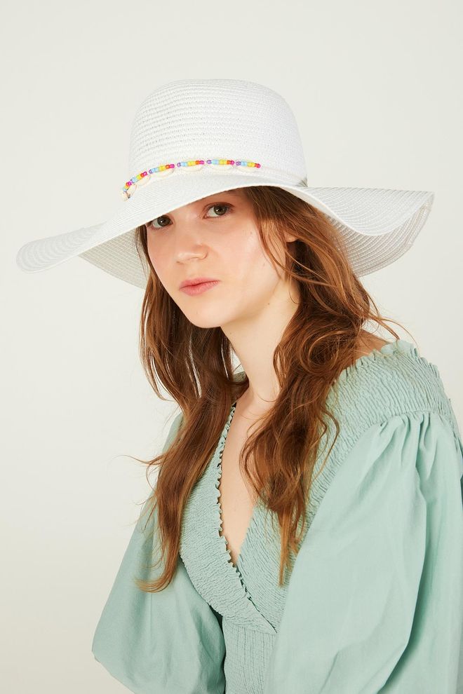 Axesoire Conch Breiter Strohhut – Weiß Großhandelskleidung 0