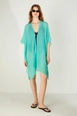 A wholesale clothing model wears axs11653-pareo-turquoise, Turkish wholesale  of 