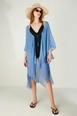 A wholesale clothing model wears axs11686-pareo-indigo, Turkish wholesale  of 