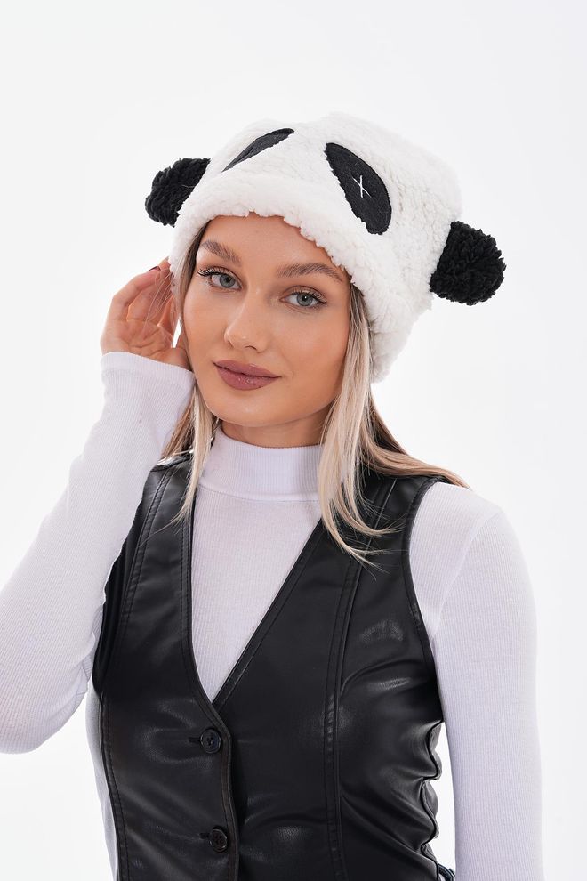Axesoire Panda Model Bere Beyaz Toptan Giyim 0