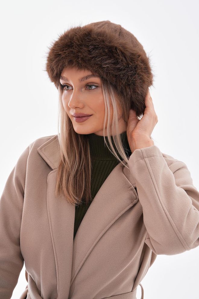 Axesoire Chapeau Kalpak Avec Intérieur En Polaire Marron Vêtements en gros 2