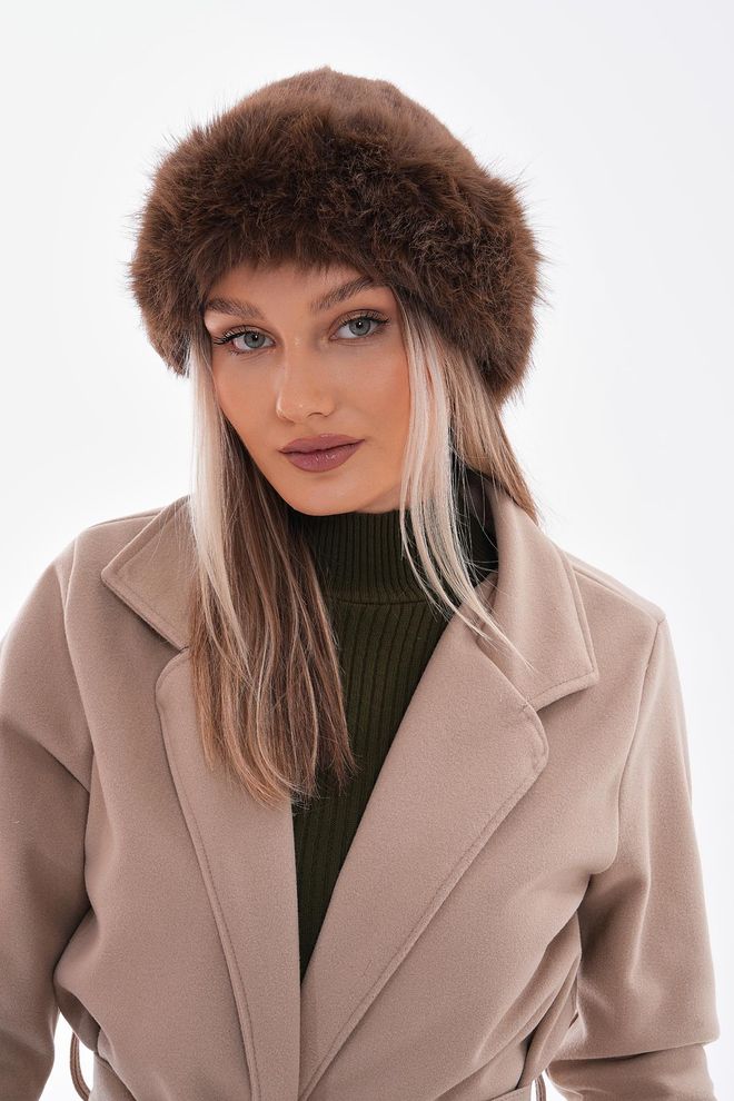 Axesoire Chapeau Kalpak Avec Intérieur En Polaire Marron Vêtements en gros Ancien