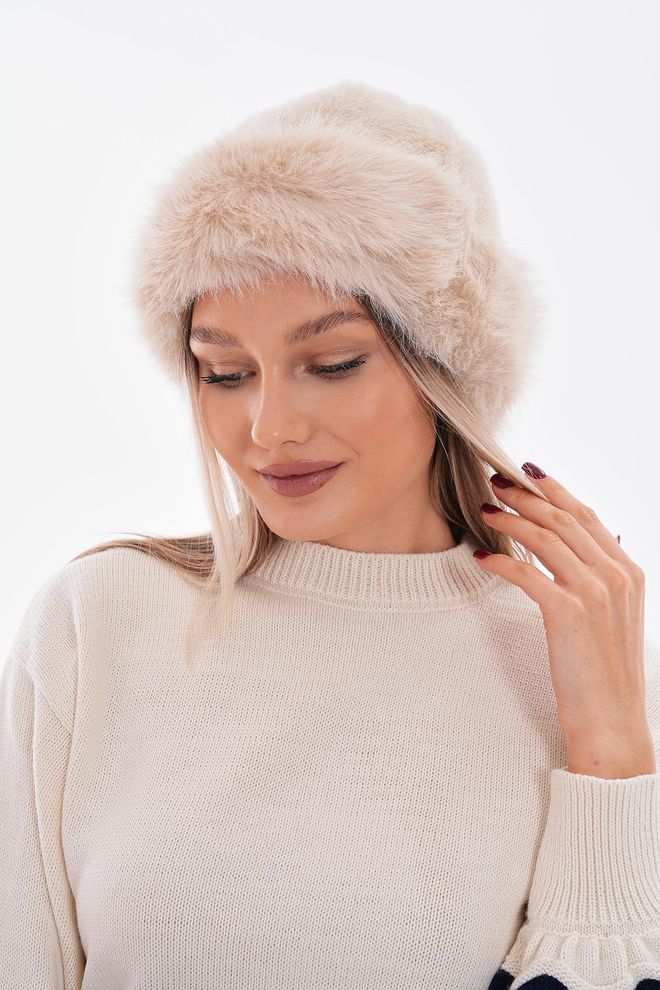 Axesoire Chapeau Kalpak Avec Intérieur En Polaire Beige Vêtements en gros 2