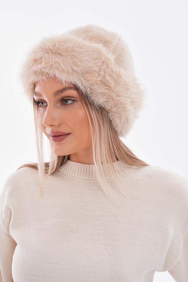 Axesoire Chapeau Kalpak Avec Intérieur En Polaire Beige Vêtements en gros 1