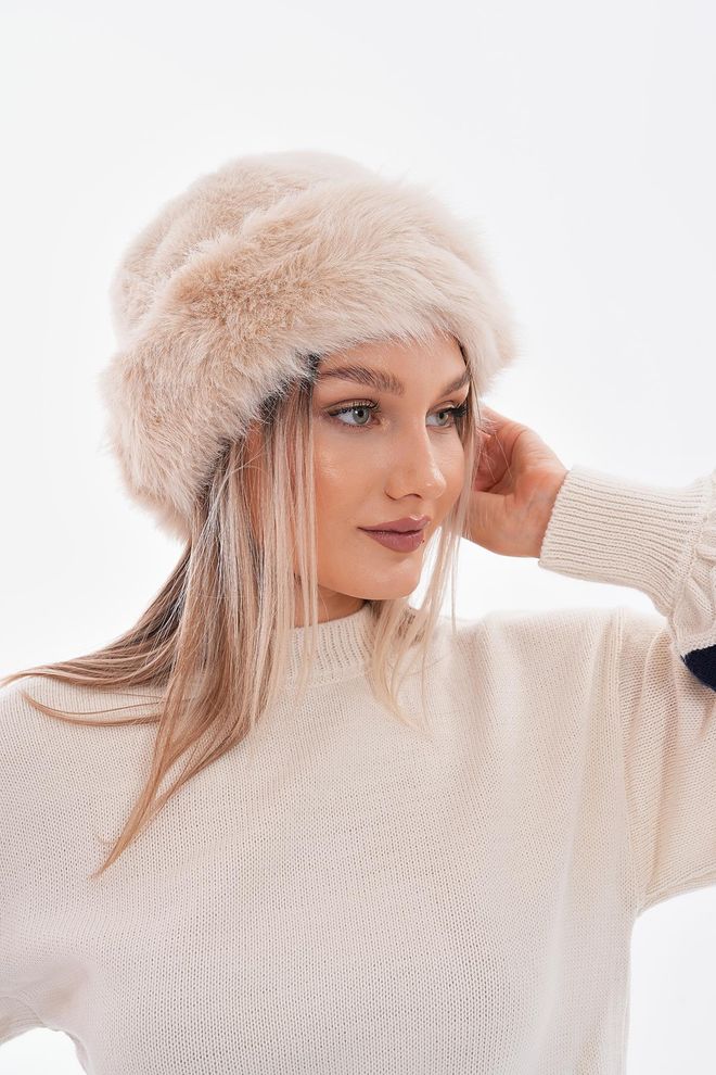 Axesoire Chapeau Kalpak Avec Intérieur En Polaire Beige Vêtements en gros 4
