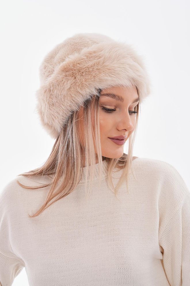 Axesoire Chapeau Kalpak Avec Intérieur En Polaire Beige Vêtements en gros 3