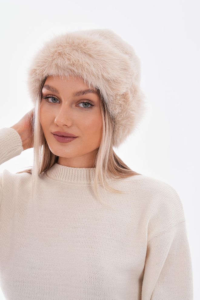 Axesoire Chapeau Kalpak Avec Intérieur En Polaire Beige Vêtements en gros Ancien