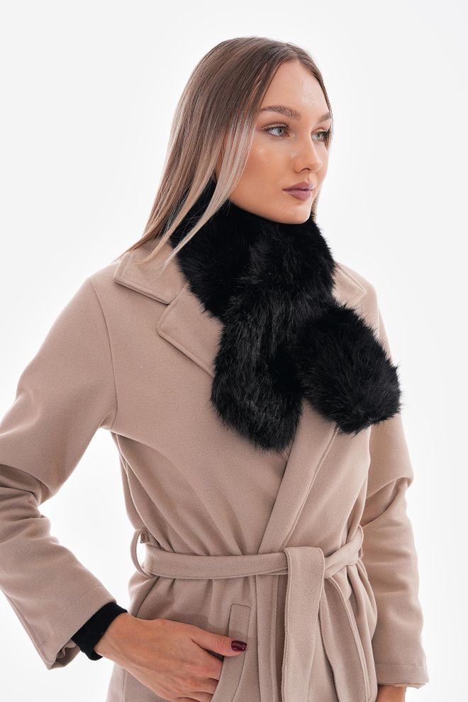 Axesoire Меховой Шарф Из Ткани Манго Черный Оптовая продажа одежды 1