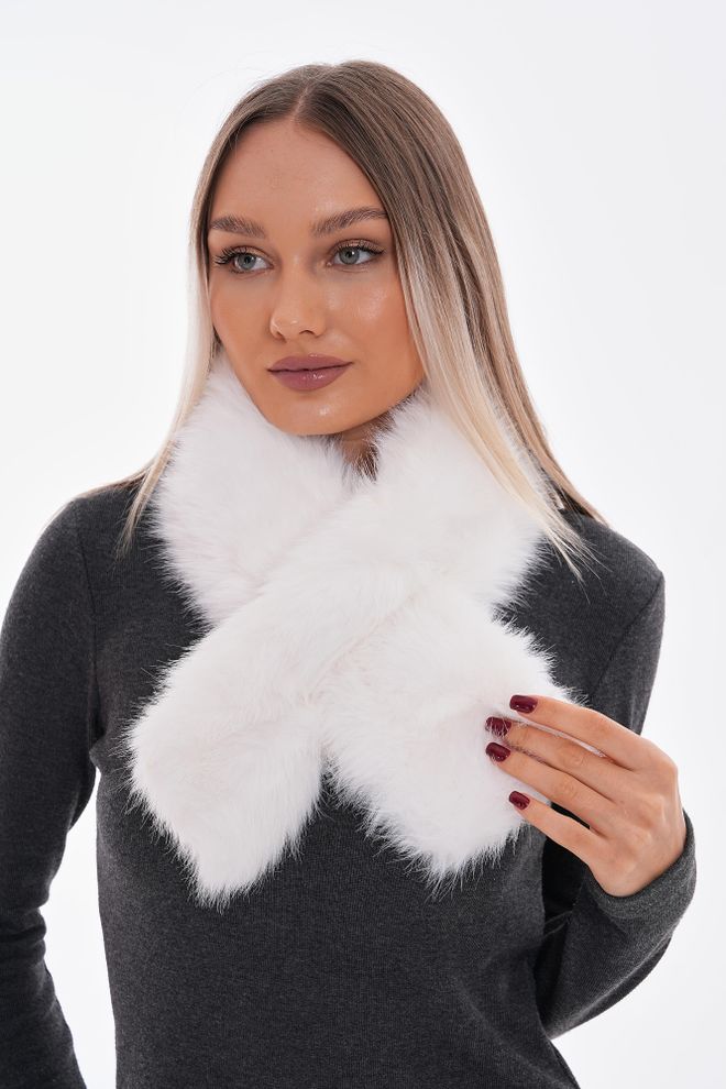 Axesoire Меховой Шарф Из Ткани Манго Белый Оптовая продажа одежды 2