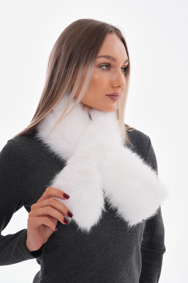 Axesoire Меховой Шарф Из Ткани Манго Белый Оптовая продажа одежды 3