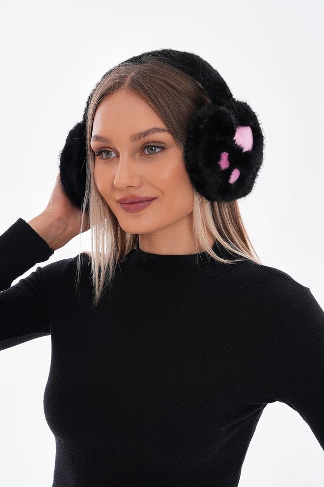 Axesoire Plush Paw Earmuffs Black Wholesale Clothing 0