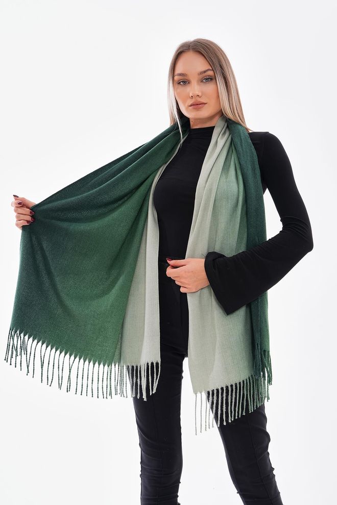 Axesoire Xale Batik Benetton Com Franjas Verde Roupas por atacado 0