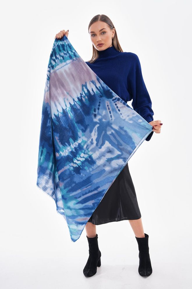 Axesoire Chal Con Estampado Tropical Azul Ropa al por mayor 0