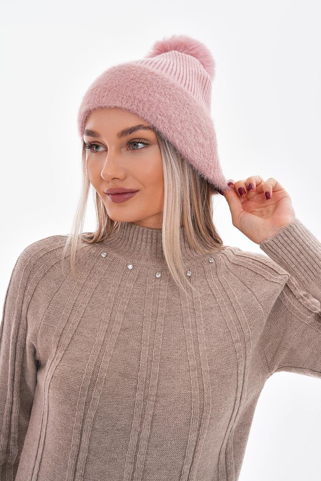 Axesoire Pom Pom En Bleke Baret Roze Groothandel Kleding 0