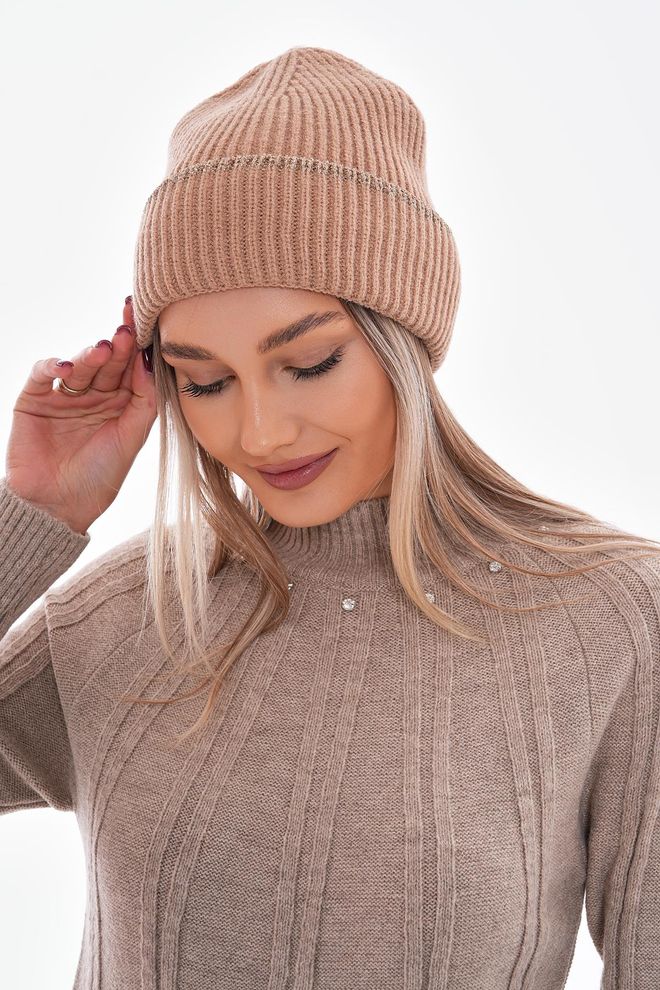 Axesoire Knitted Beanie Camel Wholesale Clothing 0