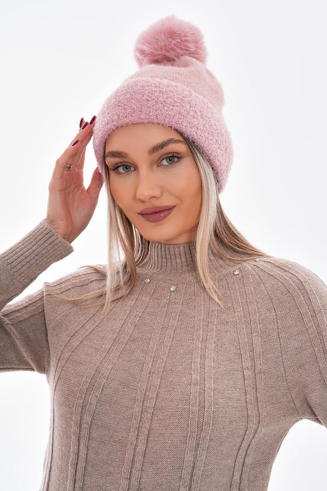 Axesoire Pompon Baret Roze Groothandel Kleding 0
