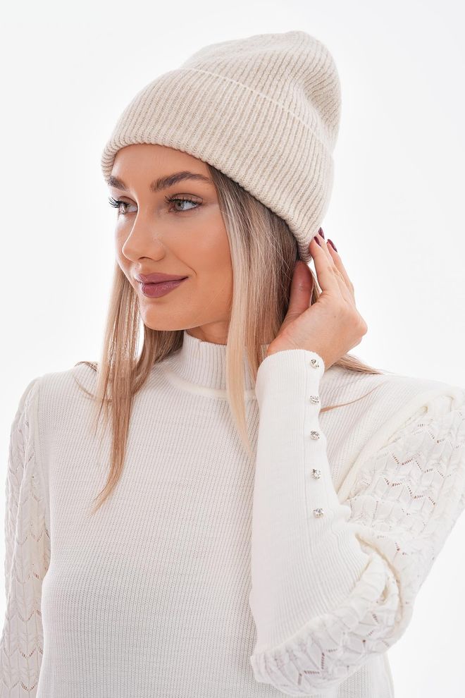 Axesoire Üzeri Simli Bere Bej Toptan Giyim 2