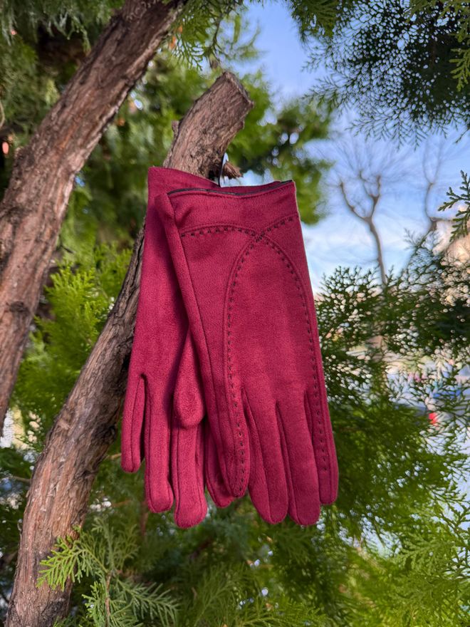 Axesoire Guantes De Gamuza Borgoña Ropa al por mayor 0