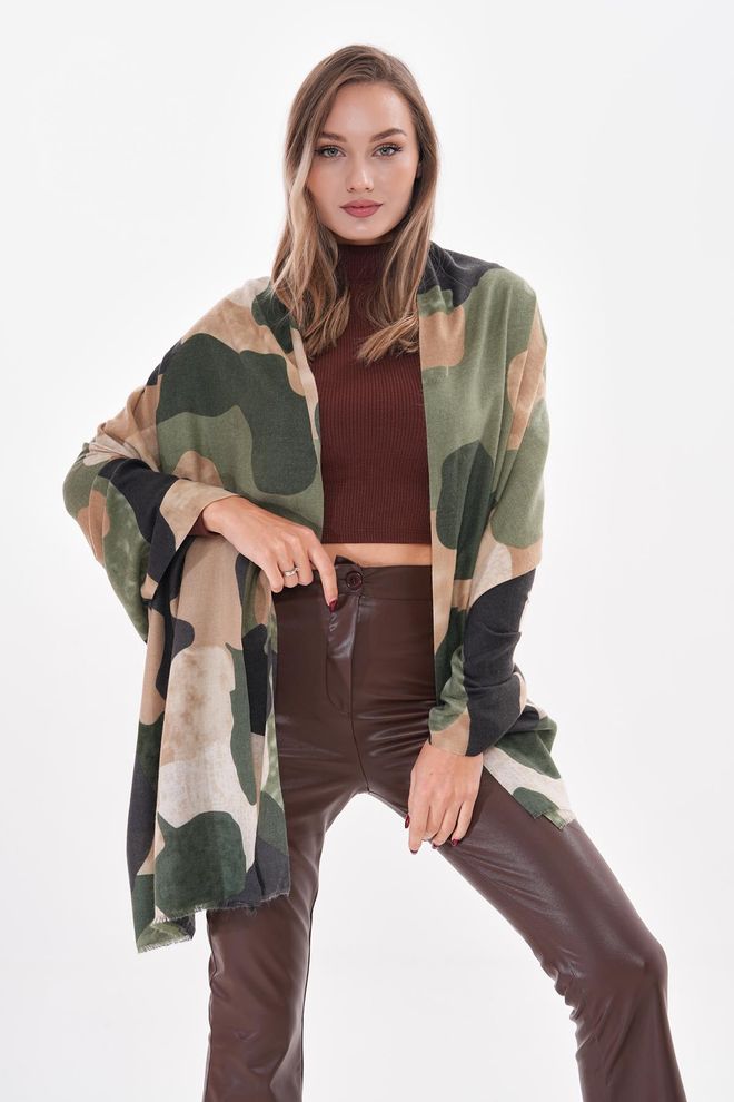 Axesoire Scialle Spesso Con Motivo Militare Verde Abbigliamento all'ingrosso 0