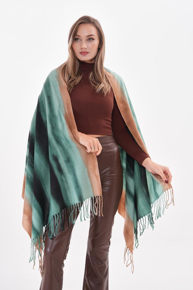 Axesoire Châle Torsadé À Pompons Épais Vert Vêtements en gros 0
